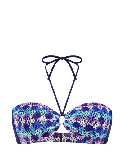 Gottex Diamond-knit Halterneck Bikini Top In Multi
