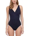 Gottex Lattice Surplice One Piece Swimsuit In Blue