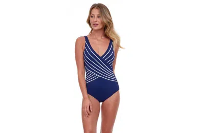 Gottex Embrace Surplice One Piece In Navy