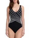 Gottex Embrace V Neck Surplice One Piece Swimsuit In Black