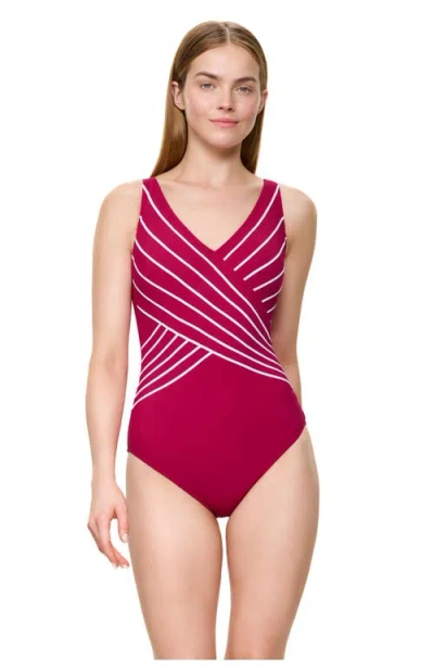 Gottex Embrace V-neck Surplice One Piece In Pink