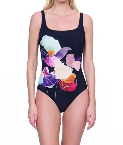Gottex Enchanted Sun Square Neck One-piece Swimsuit In Black