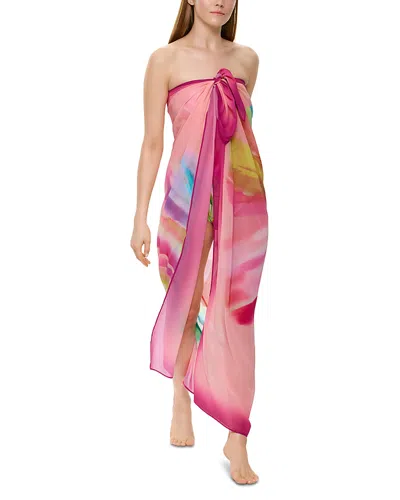 Gottex Floral Rhythm Pareo Swim Cover Up In Pink