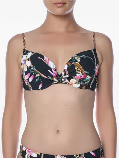 Gottex Floral-print Chain-link Bikini Top In Multi