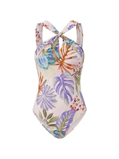 Gottex Floral-print Halterneck Swimsuit In Multi