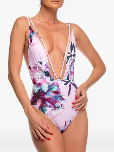 Gottex Floral-print Swimsuit In Blue