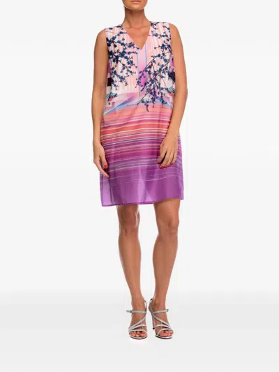 Gottex Floral-print V-neck Cover Up In Pink
