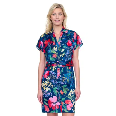 GOTTEX GARDEN DREAM BUTTON-DOWN SHIRT DRESS COVER-UP