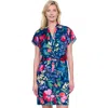 Gottex Garden Dream Button-down Shirt Dress Cover-up In Navy Multi