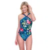Gottex Garden Dream High Neck Twist Halter One-piece Swimsuit In Blue