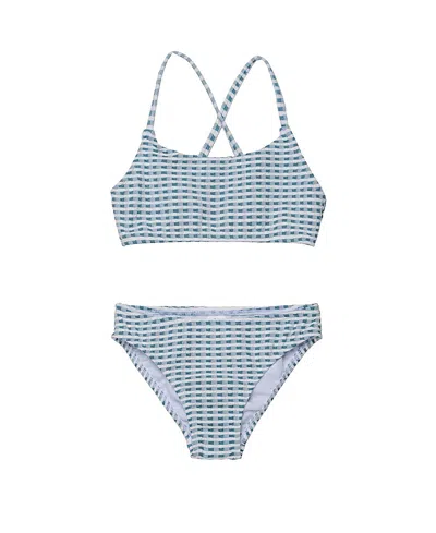 Gottex Girls' Forever Gingham Textured Criss Cross Strap Swim Set - Little Kid, Big Kid In Green