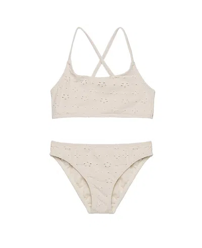 Gottex Girls' Little Lace Criss Cross Strap Swim Set - Little Kid, Big Kid In White