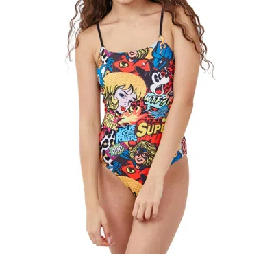Gottex Kids' Girls Round Neck One Piece Swimsuit In Superhero In Multi