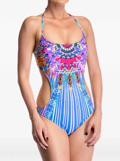 Gottex Graphic-print Cut-out Bathing Suit In Multi