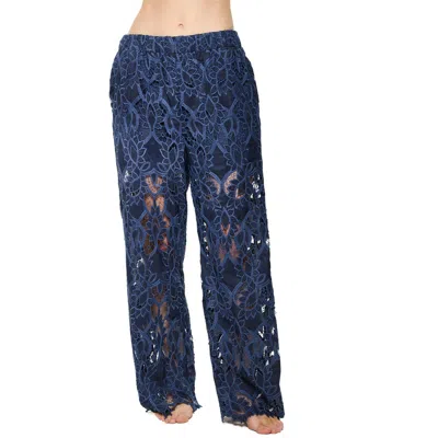 Gottex Guipure Lace Beach Pant Cover-up In Blue