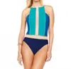 Gottex High Neck One Piece Swimsuit In Got Maritime Blue In Blue