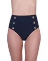 Gottex Monte Carlo High Waist Bottom With Button Details In Blue