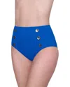 Gottex Monte Carlo High Waist Bottom With Button Details In Blue