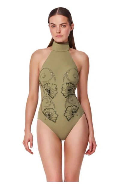 Gottex Hokkaido Mock Neck One Piece In Green
