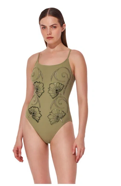 Gottex Hokkaido Underwire Scoop Neck One Piece In Green