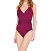 Gottex Jezebel Surplice One Piece Swimsuit In Jezebel Wine In Purple