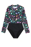 Gottex Kids Butterfly Dream Long Sleeve Zip Front One Piece