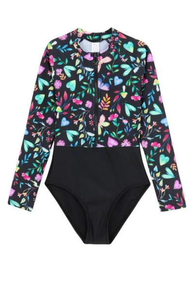 Gottex Kids Butterfly Dream Long Sleeve Zip Front One Piece