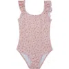 Gottex Kids Ditsy Dream Textured Square Neck Ruffle One Piece