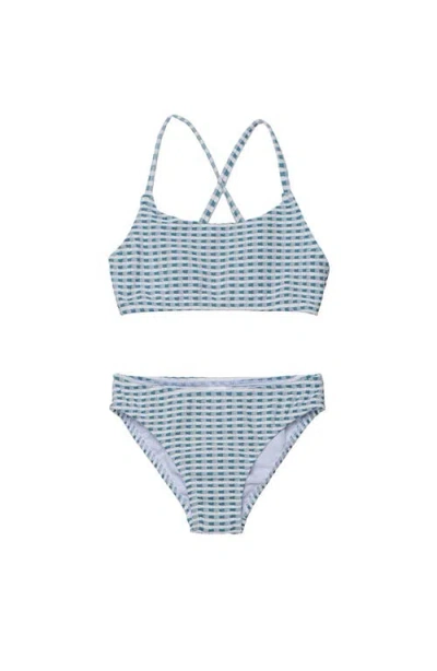 Gottex Kids Forever Gingham Textured Criss Cross Strap Swim Set In Multi