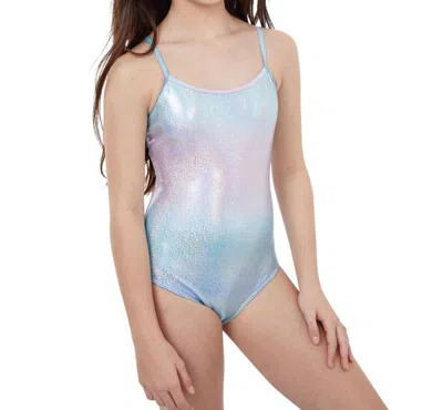 Gottex Kids Girls Textured Round Neck One Piece Swimsuit In Ombre In Multi