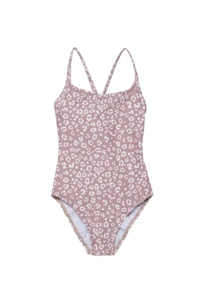 Gottex Kids Leopard Love Criss Cross Back Adjustable One Piece In Neutral