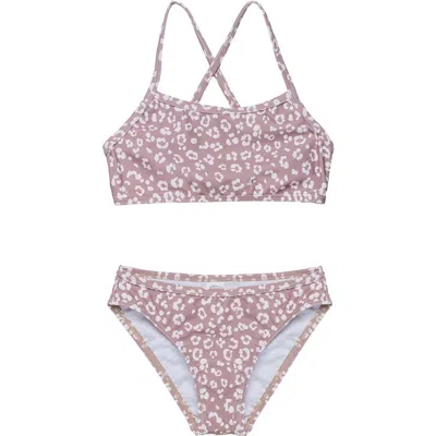 Gottex Kids Leopard Love Criss Cross Strap Swim Set In Pink