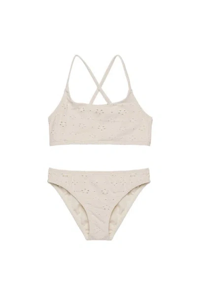 Gottex Kids Little Lace Criss Cross Strap Swim Set In Gray