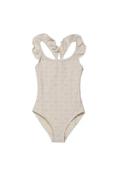 Gottex Kids Little Lace Ruffle Criss Cross Back One Piece In White