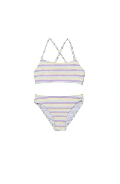 Gottex Kids Lollipop Textured Criss Cross Strap Swim Set In Blue