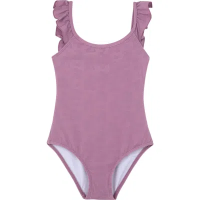 Gottex Kids Palm Party Textured Square Neck Ruffle One Piece