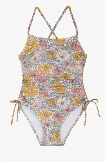 Gottex Kids Soft Bloom Criss Cross Back Adjustable One Piece In Multi