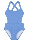 Gottex Kids Summer Rib Textured Cut Out Cross Strap One Piece