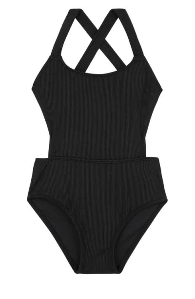 Gottex Kids Summer Rib Textured Cut Out Cross Strap One Piece
