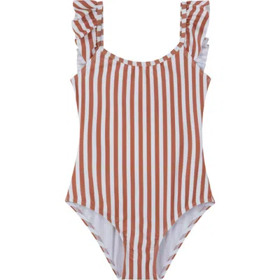 Gottex Kids Sweet Stripe Square Neck Ruffle One Piece
