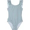 Gottex Kids Sweet Stripe Square Neck Ruffle One Piece