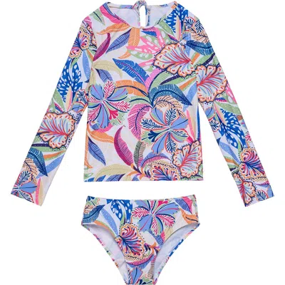 Gottex Kids Tropic Fun Long Sleeve Rash Guard Set In Multi
