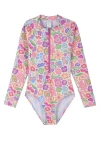 Gottex Kids Under The Sea Long Sleeve Zip Front One Piece