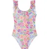 Gottex Kids Under The Sea Square Neck Ruffle One Piece