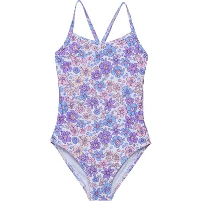 Gottex Kids Vintage Flower Criss Cross Back One Piece In Multi
