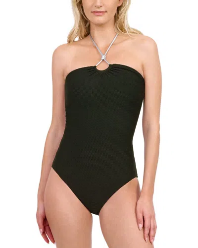 Gottex Knotted Bandeau Halter One-piece In Black