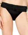 Gottex Lace Up Medium Rise Bikini Bottom In Black In Black