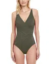 Gottex Draped Surplice One Piece Swimsuit