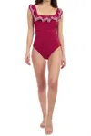 Gottex Lola Square Neck One-piece Swimsuit In Brick In Red