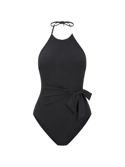 Gottex Luna Bow-detail Swimsuit In Black